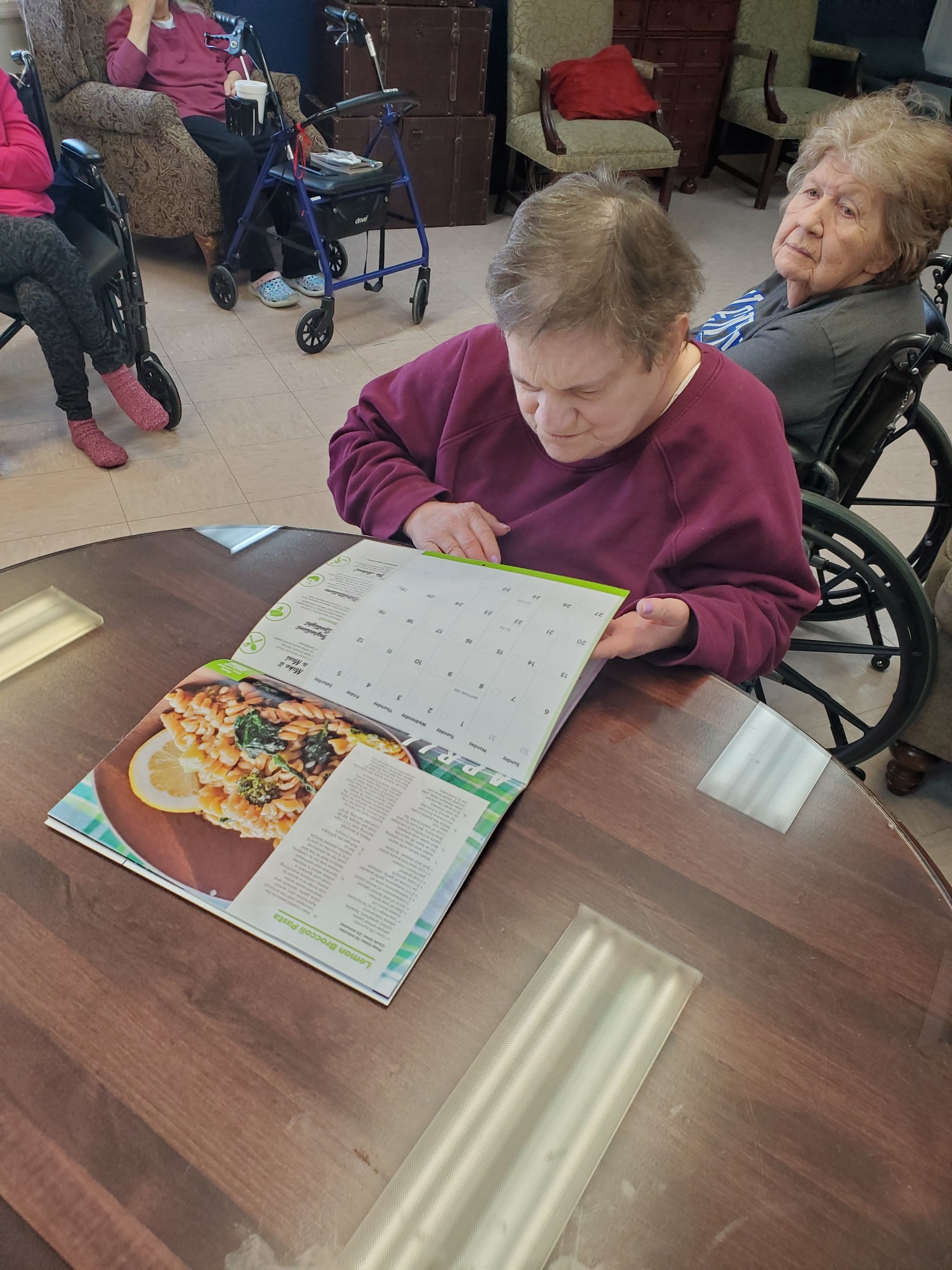 Lady looking at calendar