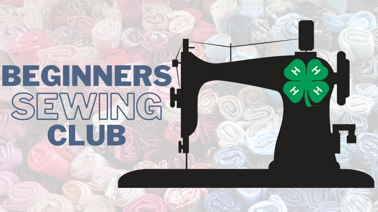 Picture of sewing machine with beginners sewing club